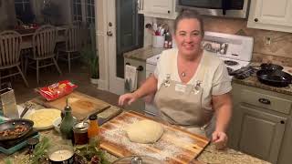 Cast iron skillet pizzas. How to make the dough and fun toppings.