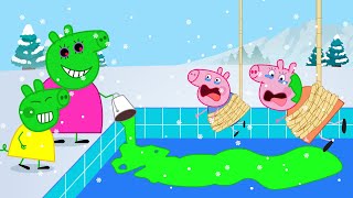 Peppa Pig vs Zombies, Zombies Appear At The Ice Swimming Pool!!🧟‍♀️| Peppa Pig Funny Animation