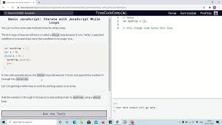 Lesson 94 - Iterate with Javascript while loop - freecodecamp