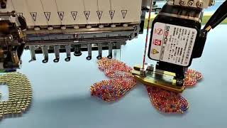 Perfect twin beads embroidery machine running video