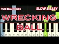 MILEY CYRUS - WRECKING BALL | SLOW & EASY PIANO TUTORIAL