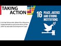 Taking Action SDG 16 Peace, Justice and Strong Institutions