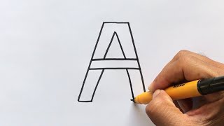 How to Draw Eiffel Tower from letter A