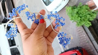 crystal ribbon and crystal bead detail flexible bridal crown hair accessory making / DIY