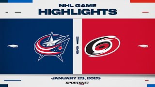 NHL Highlights | Blue Jackets vs. Hurricanes - January 23, 2025