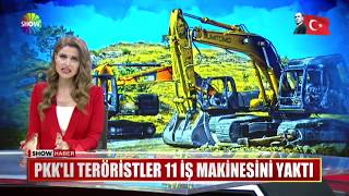 PKK'lı teröristler 11 iş makinesini yaktı