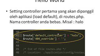 tutorial ci part 1# membuat hello world di code igniter