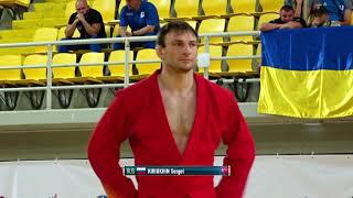 KIRIUKHIN (RUS) vs YEMELYANAU (BLR). Men 88 kg. European SAMBO Championships 2021