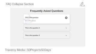 How to make a FAQ collapsible tab | Day 12 | HTML CSS JS | 50Projects50Days