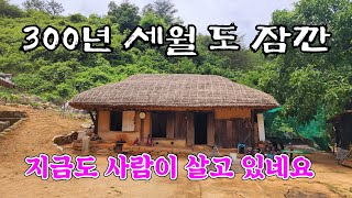 300 년도 더된 옛날 초가집에 지금도 사람들은 살고 계시네요   mountain village Korea 🇰🇷 ♥️