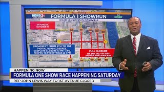 Nashville road closures for Formula 1 showrun
