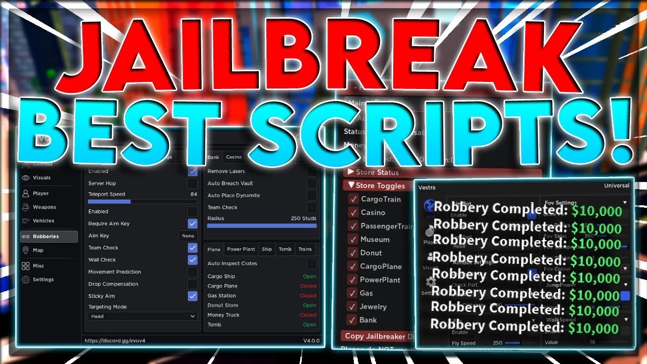Jailbreak Script Gui Hack Jailbreak Auto Rob Auto Farm Pastebin