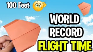 WORLD RECORD Paper Airplane | Best Origami Paper Plane | Easy Paper Plane Craft