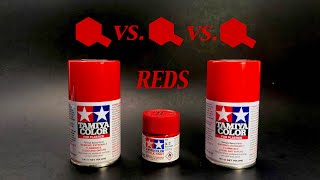 Tamiya Spray Paint Comparison: Pure Red TS-86 vs. Bright Red TS-49 vs. Red X-7