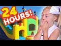 24 HOURS INSIDE A GIANT BOUNCE HOUSE IN OUR BACKYARD!!! (SURPRISING EVERLEIGH) 24 HOURS INSIDE A GIANT BOUNCE HOUSE IN OUR BACKYARD!!! (SURPRISING EVERLEIGH)