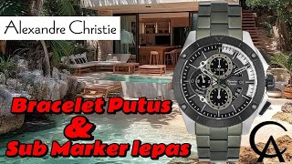 Bor Tali rantai dan Pasang Marker pada Dial Jam Tangan Alexandre Christie 6465MC