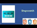 Create Stopwatch using html, css and javacsript