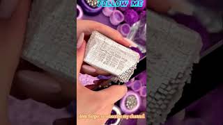 MOST EXPENSIVE SOAP BAR also a white gold crystal bar cutting Satisfying video #viral #foryou #fypシ