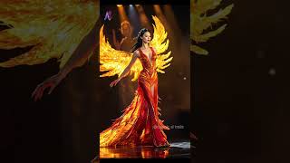 A woman fuses with a fire phoenix on AGT!  #dance #ai #agt #talent #americagottelent  #shortvideo