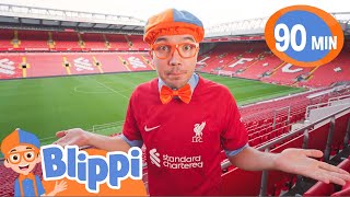 Blippi Meets the Liverpool FC Women's Team (ft. Taylor Hinds \u0026 Eartha Cummings) | Kids Soccer Video