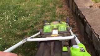 Greenworks 25302 Lawnmower 1 Year Follow Up. Twin Force Rechargeable Mower