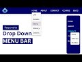 Responsive DropDown Menu Bar using HTML CSS and javaScript