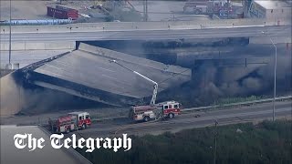 Philadelphia i95 collapse: highway falls onto road below