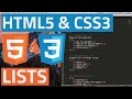 HTML5 and CSS3 beginner tutorial 6 - Lists