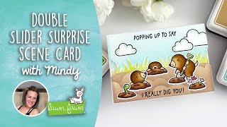 Double Slider Surprise scene card with Mindy