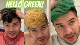 BLEACHING MY HAIR THEN DYEING IT WITH XMONDO  SUPER GREEN