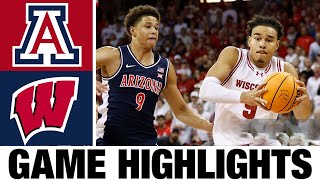 #9 Arizona vs Wisconsin Highlights | NCAA Men's Basketball | 2024 College Basketball