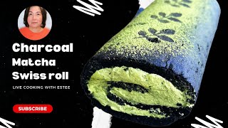 Live Baking: Charcoal Matcha Swiss Roll Recipe \u0026 Techniques