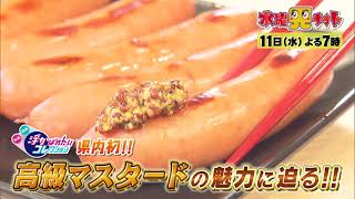 水曜見ナイト　8月11日（水）よる７時「浮かばれたいコレクション」県内初！！高級マスタードの魅力に迫る！