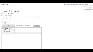 Warmup-1 (diff21) Python Tutoriall || Codingbat.com