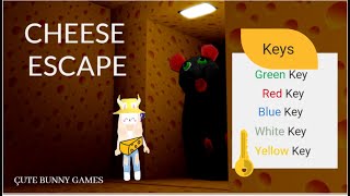 Roblox cheese escape (green Key, red key, blue key, white key, yellow key)#robloxcheeseescape #game