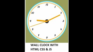 Wall Clock Using JavaScript Html & Css | wallClock with javascript | Js tutorial