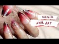 Ombre + Rose in frame nail art Tutorial