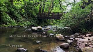 HIKING EXPLORING McDowell Creek @ First Rustic Bridge Linn County Park 4K Lebanon Sweet Home Oregon