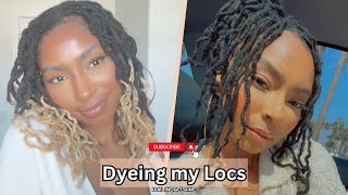 TRANSFORMING MY OMBRE BLONDE LOCS TO BLACK WITH ADORE HAIR RINSE!