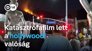 Veszélyben Hollywood, menekülnek az emberek a tűzvész elől