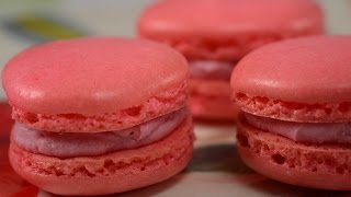 Raspberry Macarons Recipe Demonstration - Joyofbaking.com