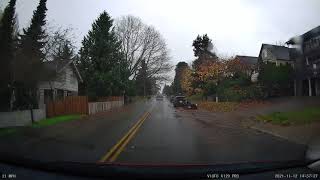 Dashcam: Impatient pickup truck driver makes unnecessary illegal pass - Everett, WA 2021-11-12