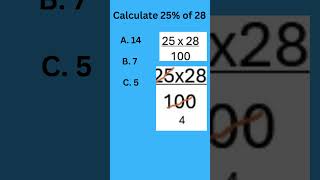 Calculate 25% OF 28