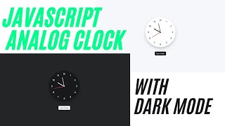 Analog Clock using HTML CSS & JavaScript With Dark Mode | JavaScript Clock Project #webdevelopment
