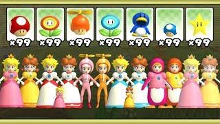 New Super Mario Bros Wii - All Peach & Daisy Power-Ups