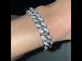 12mm miami cuban diamond bracelet bracelet silver