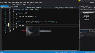 How to create and use a button in the C# programming language
