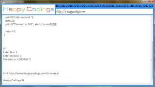 Converts the string into a double value c code example
