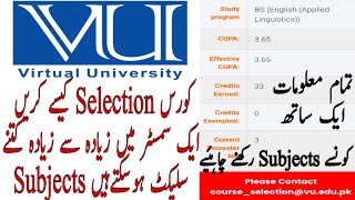 Course selection 2021 /Course selection rules/ What are prerequisite subjects / VU Course selection