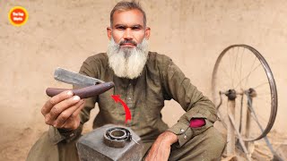 Talented Blacksmith turned old Rusty Bearing into a Sharp Straight Razor I Blacksmithing Projects